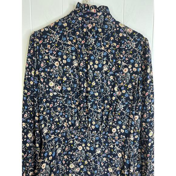 Rebecca Taylor Size 8 Long Sleeve Vivianna Shift Mini Dress in Navy - Picture 10 of 12